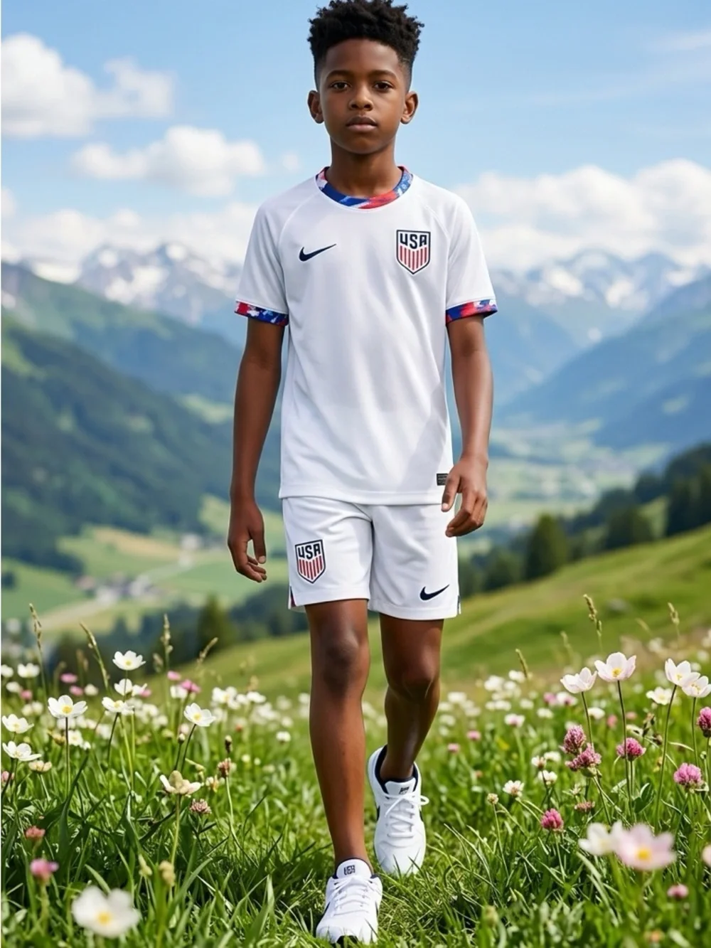 NWT NIKE Youth Unisex White USA Soccer Athletic Shorts - Size XL